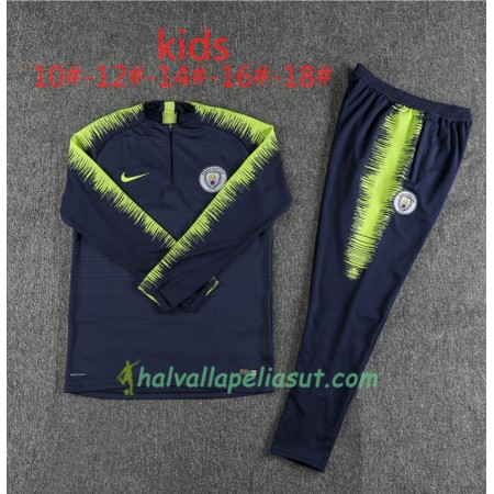 Manchester City Lasten Training Huppari Suits Tummansininen Green 2018-2019